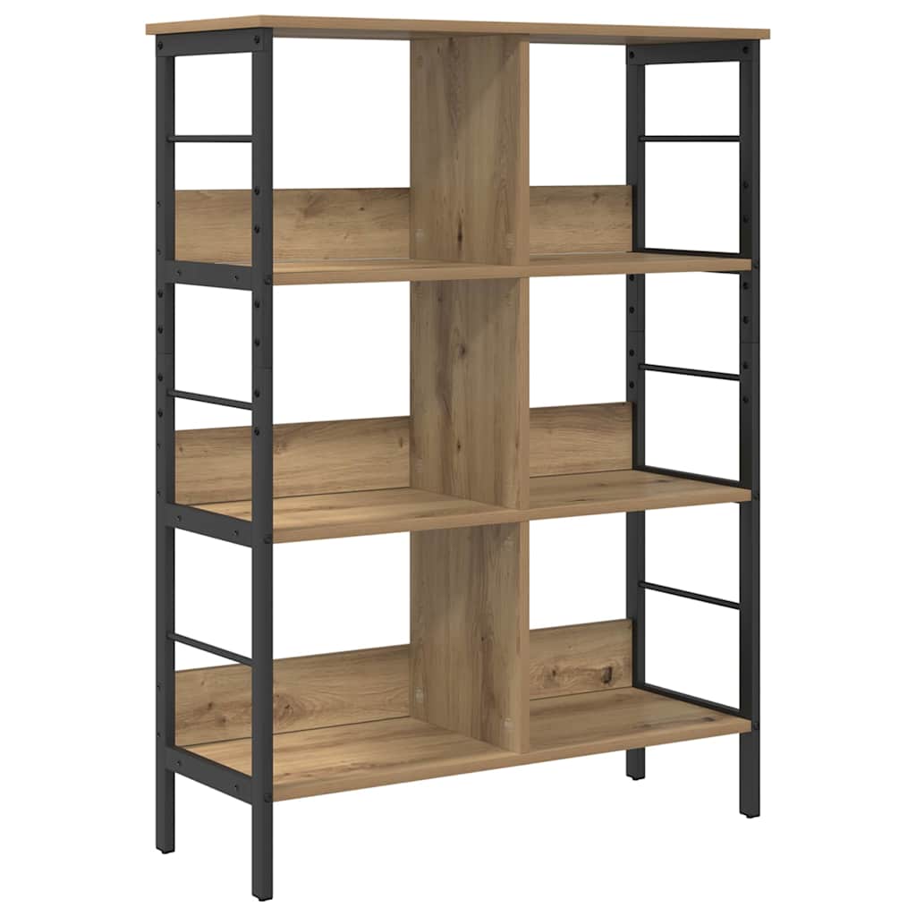 Könyvespolc 6 szintes 82 x 32 x 112 cm Szerelt Fa Artisan tölgy