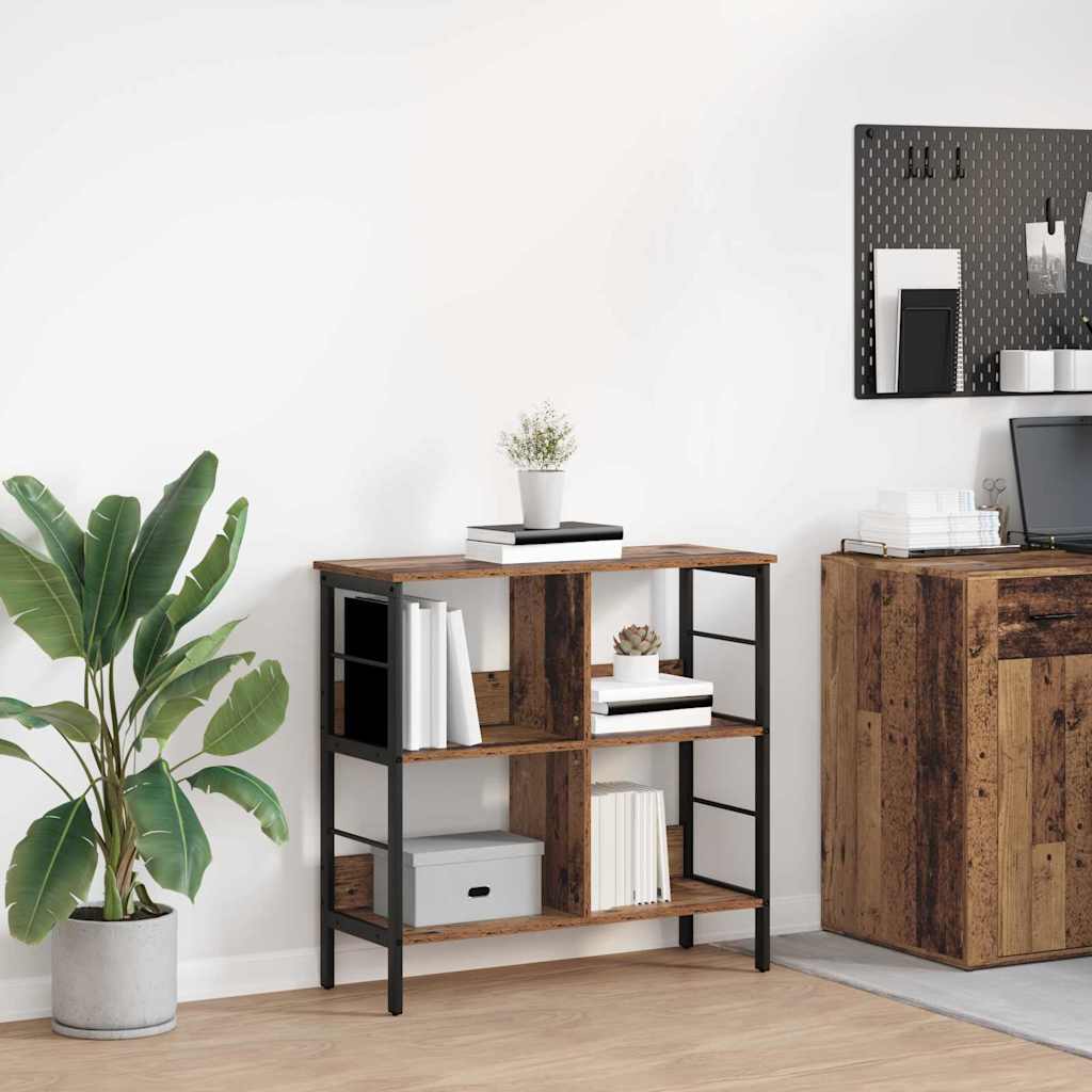 Könyvespolc 4 szintes 82 x 32 x 79 cm Szerelt Fa Öreg fa