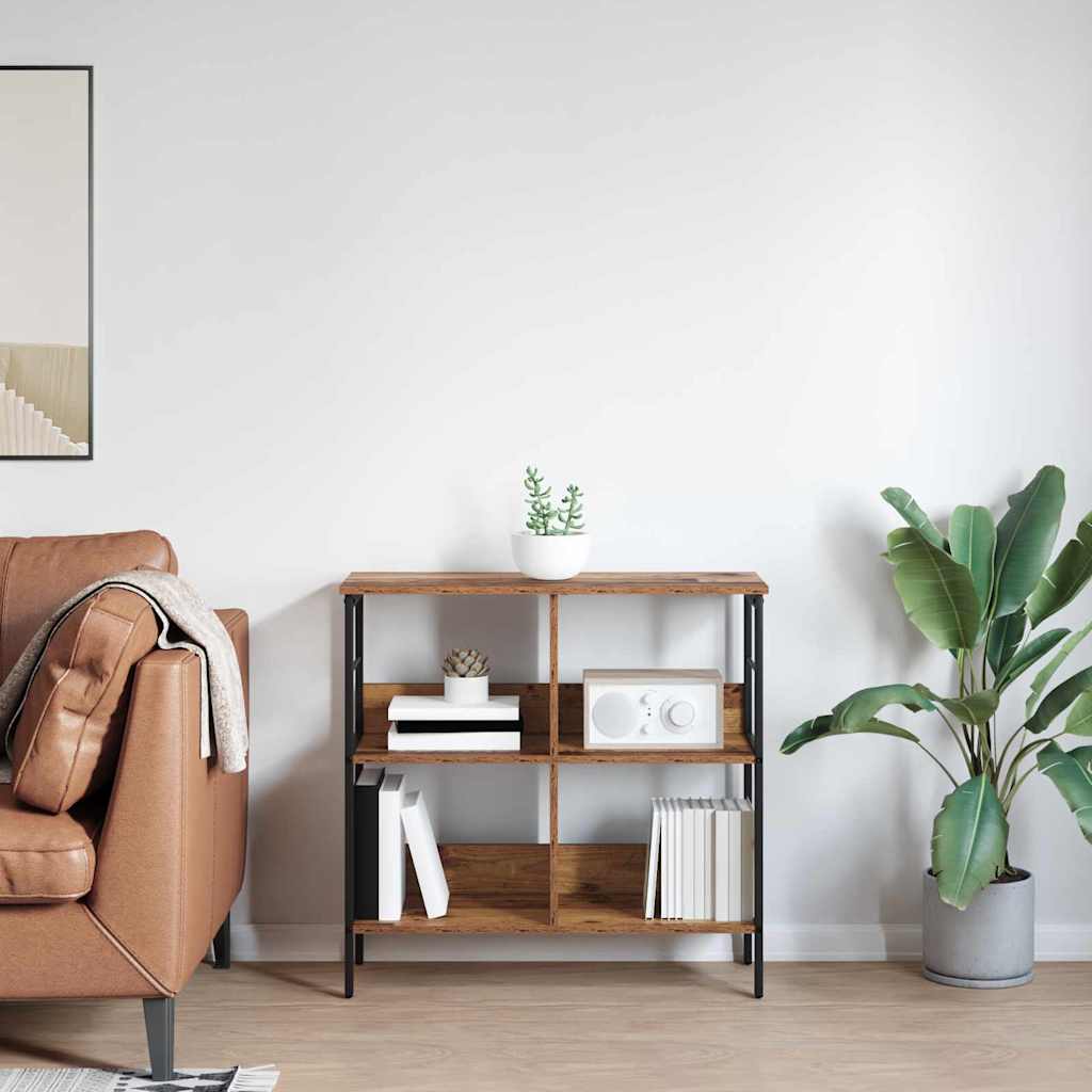 Könyvespolc 4 szintes 82 x 32 x 79 cm Szerelt Fa Öreg fa