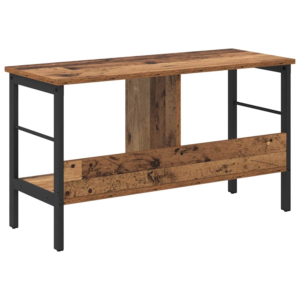 Könyvespolc 2 szintes 82 x 32 x 47 cm Szerelt Fa Öreg fa