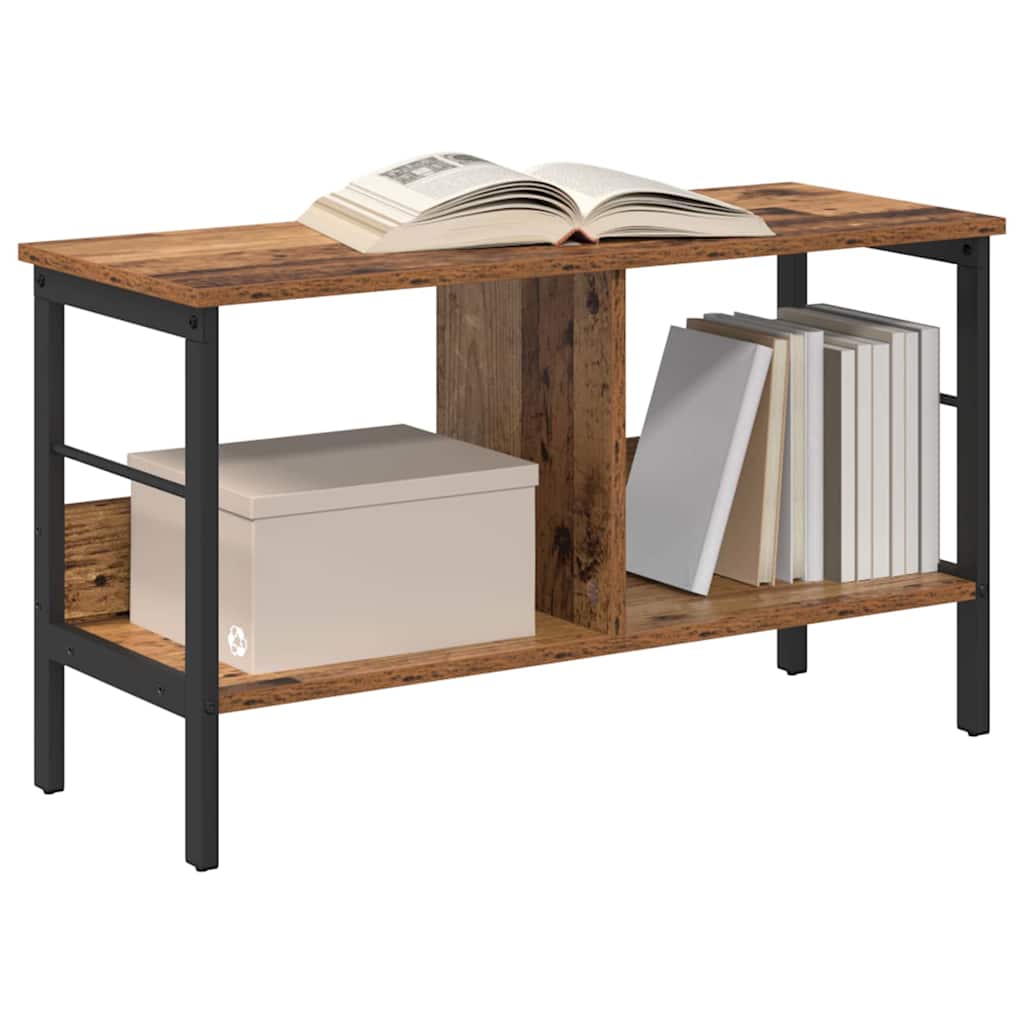 Könyvespolc 2 szintes 82 x 32 x 47 cm Szerelt Fa Öreg fa