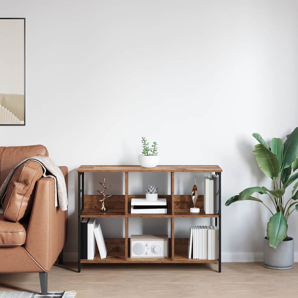 Könyvespolc 6 szintes 102 x 32 x 72,5 cm Szerelt Fa Öreg fa