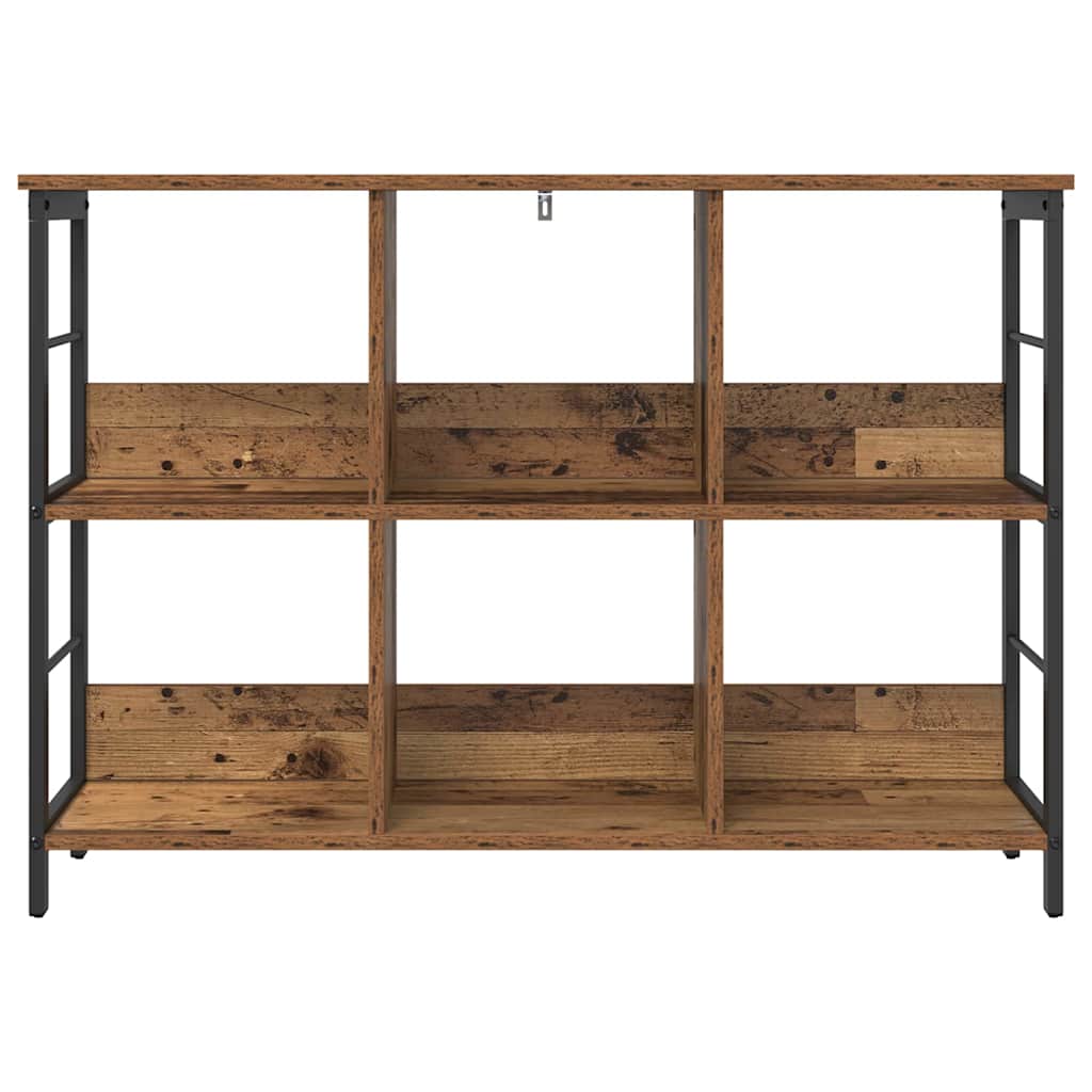 Könyvespolc 6 szintes 102 x 32 x 72,5 cm Szerelt Fa Öreg fa