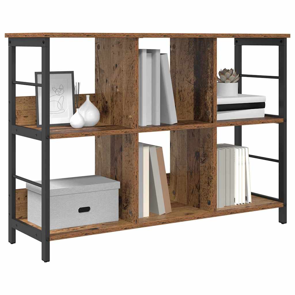 Könyvespolc 6 szintes 102 x 32 x 72,5 cm Szerelt Fa Öreg fa