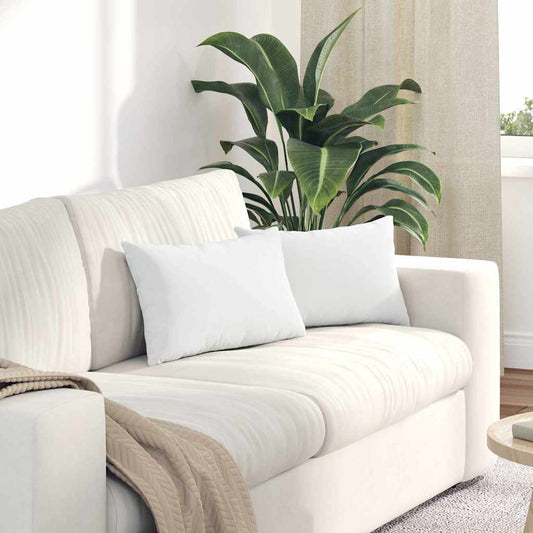 Kanapé párnák 2 pcs Fehér 50 x 30 cm szövet