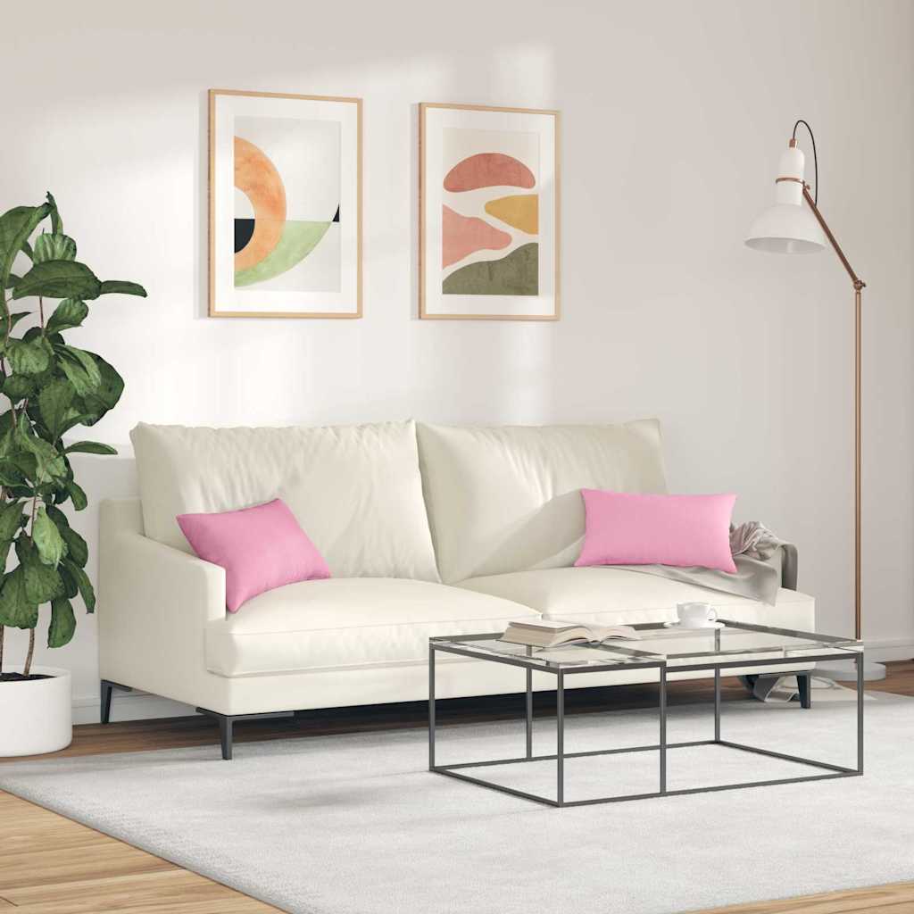 Kanapé párnák 2 pcs Rózsaszín 50 x 30 cm szövet