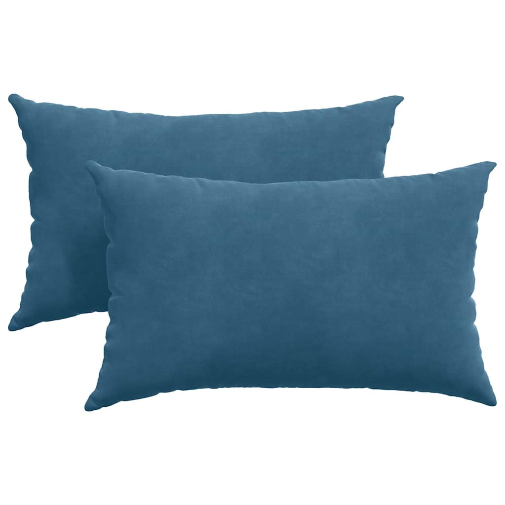 Kanapé párnák 2 pcs Kék 50 x 30 cm Bársonyos szövet