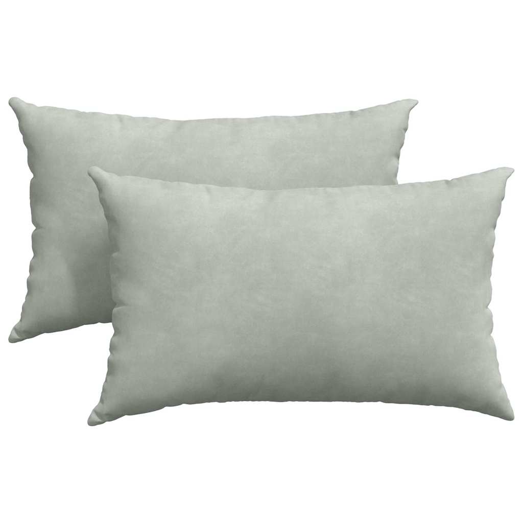 Kanapé párnák 2 pcs Világosszürke 50 x 30 cm Bársonyos szövet