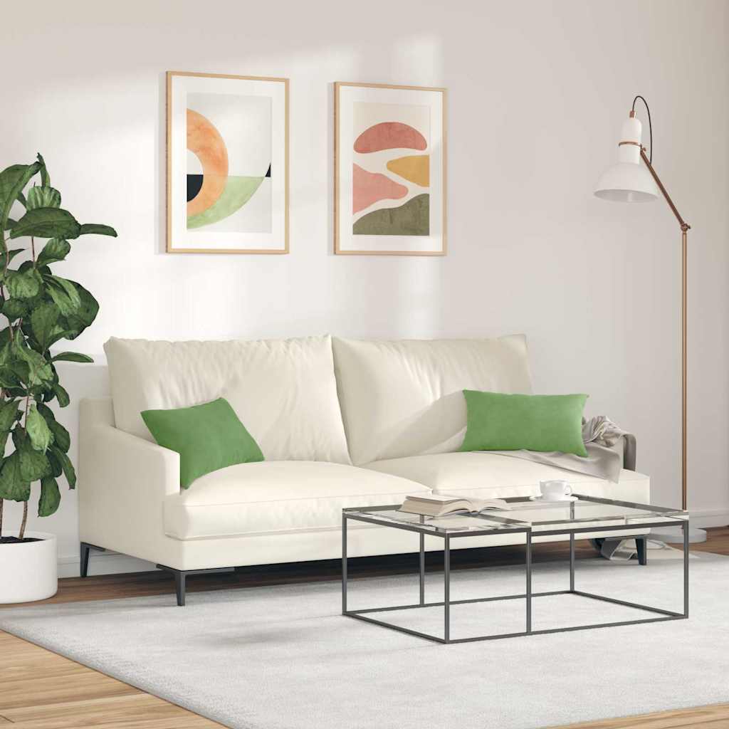 Kanapé párnák 2 pcs Világos zöld 50 x 30 cm Bársonyos szövet