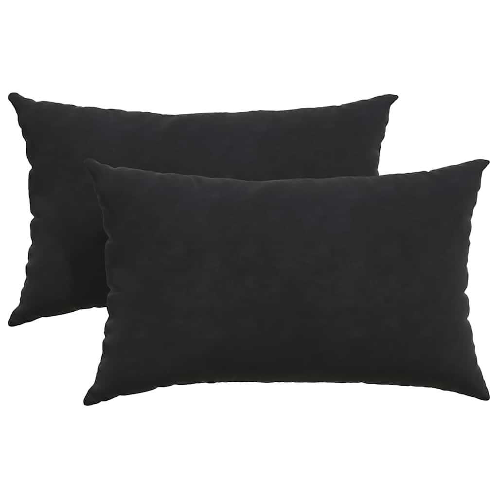 Kanapé párnák 2 pcs Fekete 50 x 30 cm Bársonyos szövet