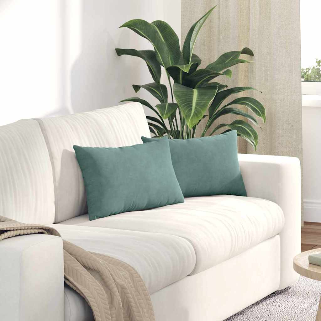 Kanapé párnák 2 pcs Tengeri Zöld 50 x 30 cm Bársonyos szövet