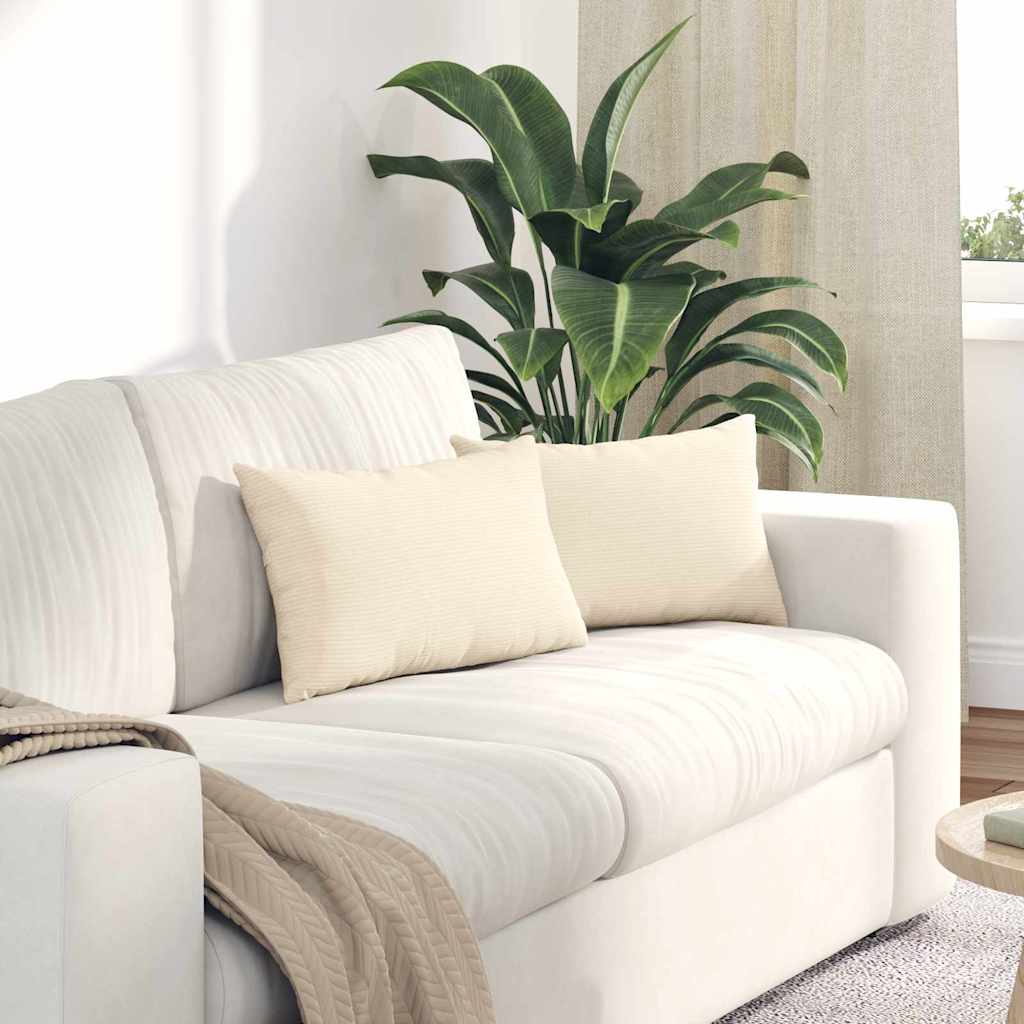Kanapé párnák 2 pcs Krém 50 x 30 cm Bársonyos szövet