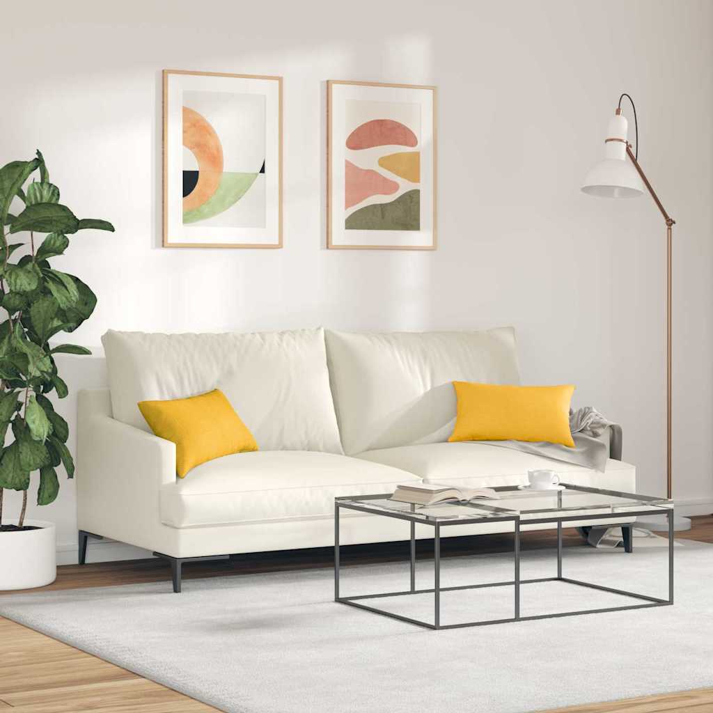 Kanapé párnák 2 pcs Világos sárga 50 x 30 cm Bársonyos szövet