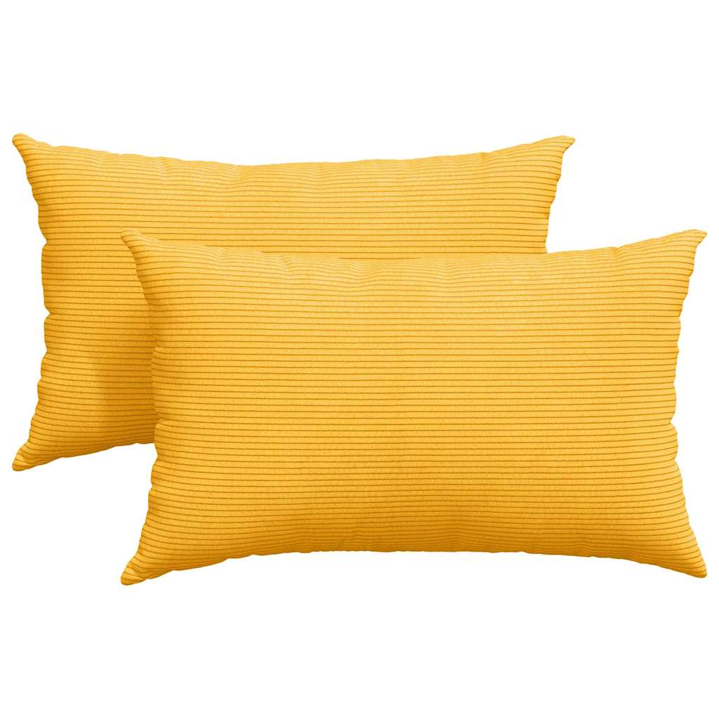 Kanapé párnák 2 pcs Világos sárga 50 x 30 cm Bársonyos szövet