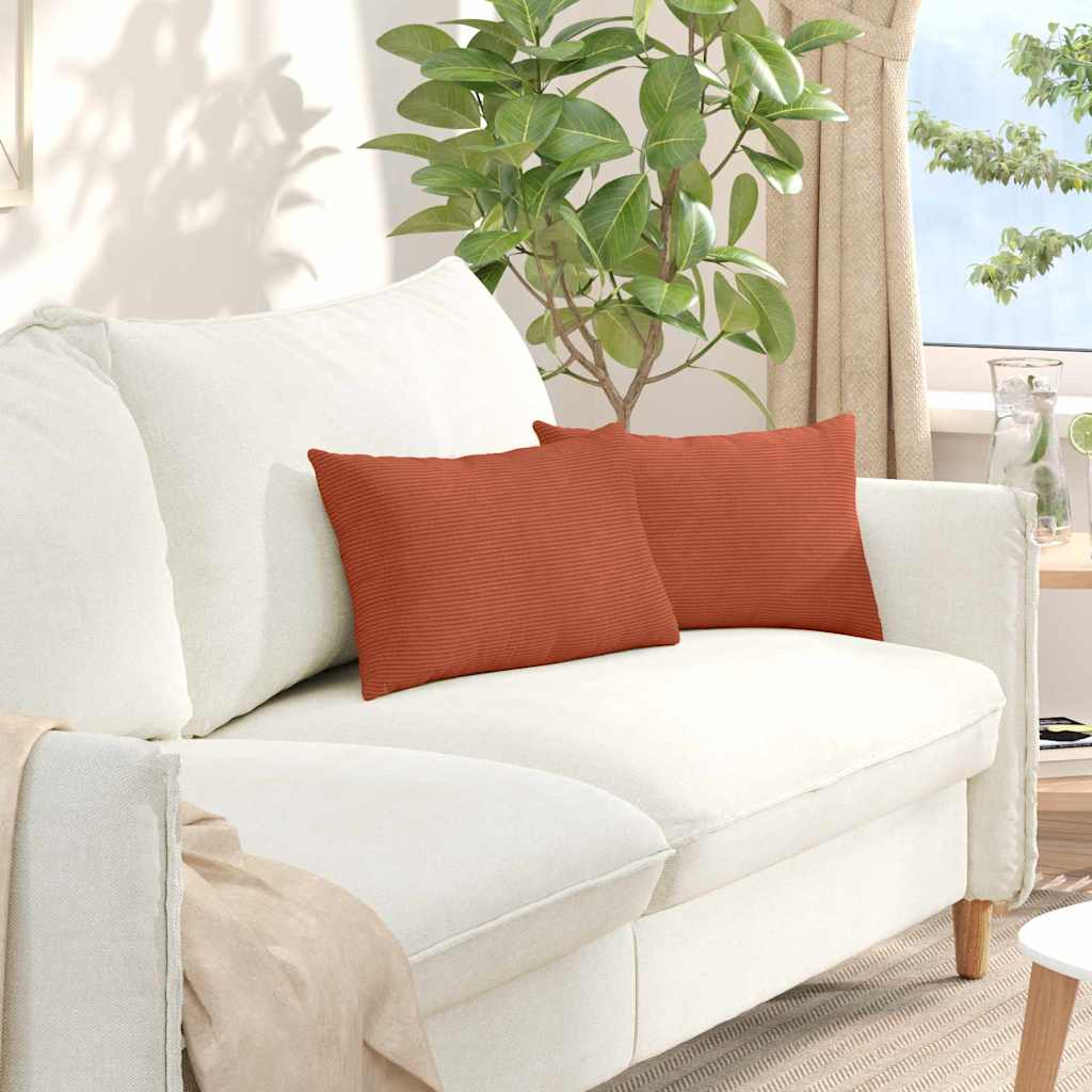Kanapé párnák 2 pcs Piros Narancs 50 x 30 cm Bársonyos szövet