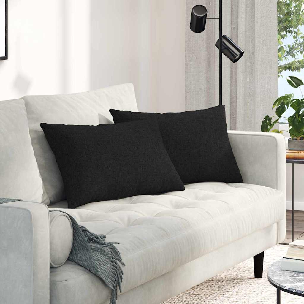Kanapé párnák 2 pcs szövet Fekete 60 x 40 cm