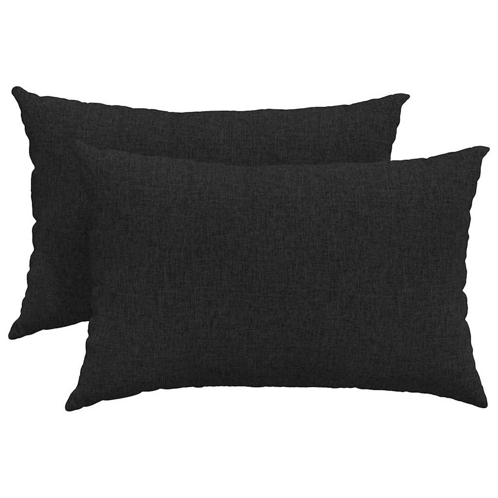 Kanapé párnák 2 pcs szövet Fekete 60 x 40 cm
