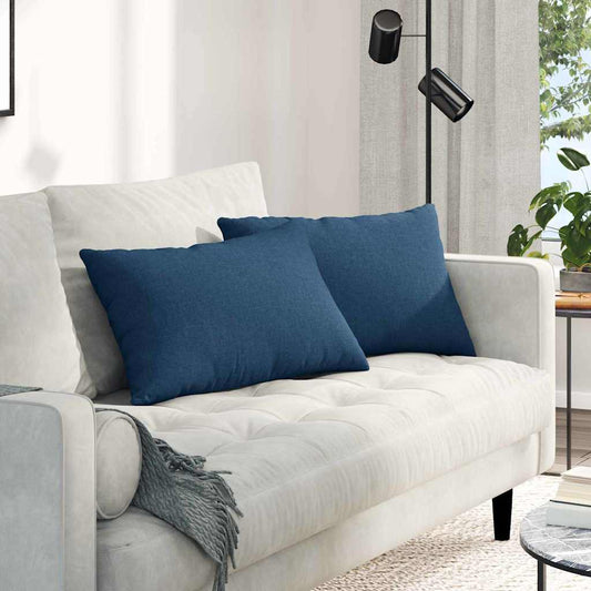Kanapé párnák 2 pcs Kék 60 x 40 cm szövet