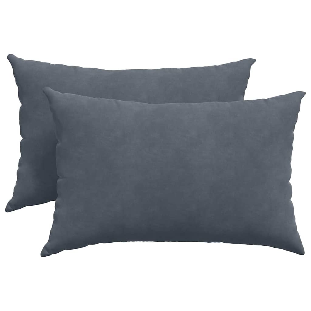 Kanapé párnák 2 pcs Sötétszürke 60 x 40 cm Bársonyos szövet
