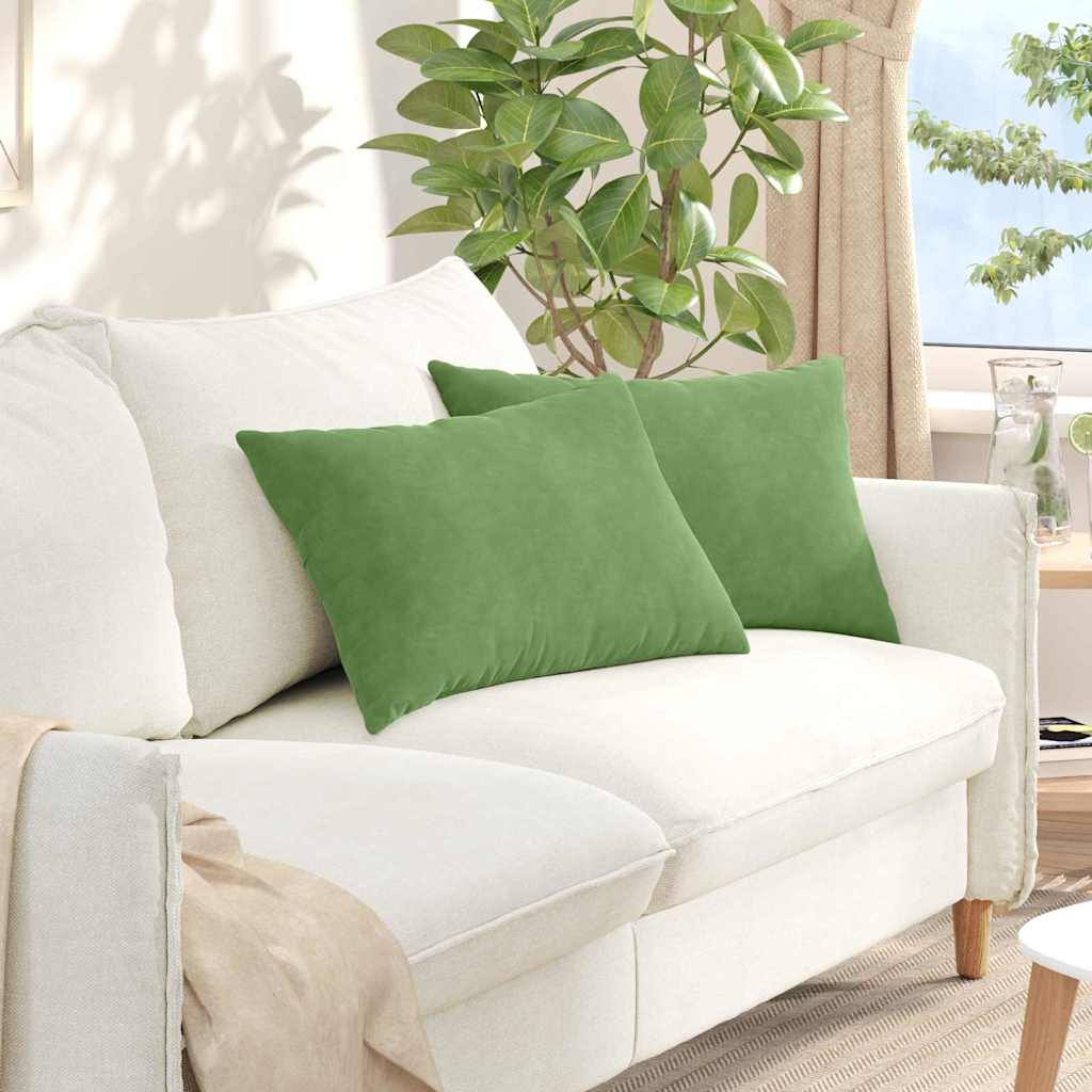 Kanapé párnák 2 pcs Világos zöld 60 x 40 cm Bársonyos szövet