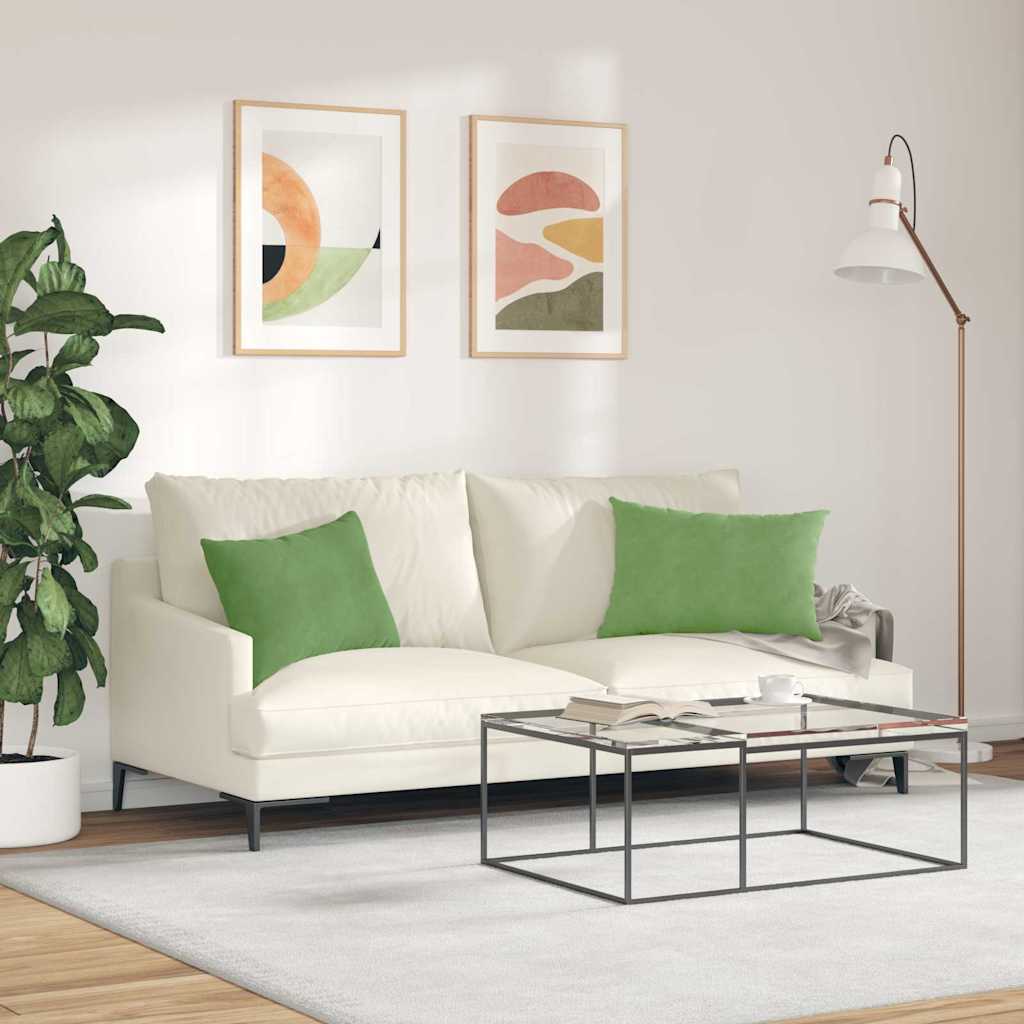 Kanapé párnák 2 pcs Világos zöld 60 x 40 cm Bársonyos szövet