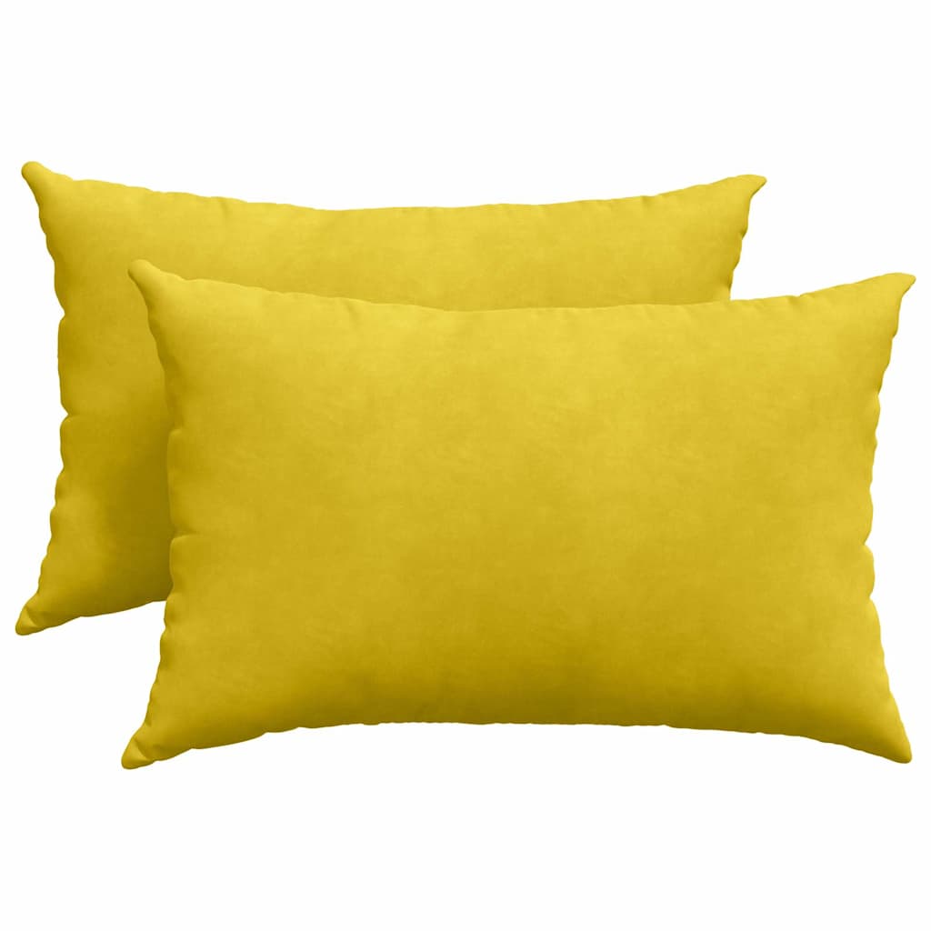 Kanapé párnák 2 pcs Sárga 60 x 40 cm Bársonyos szövet