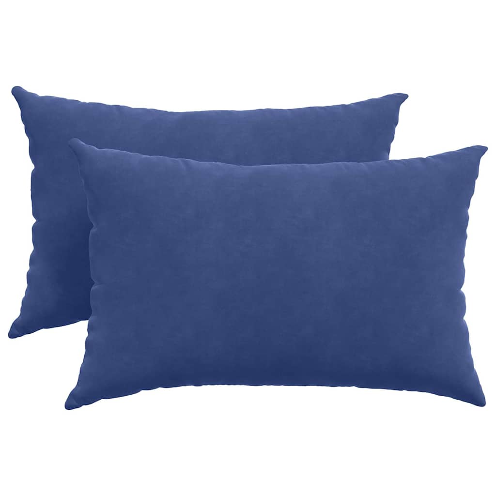 Kanapé párnák 2 pcs Rendőrségi kék 60 x 40 cm Bársonyos szövet