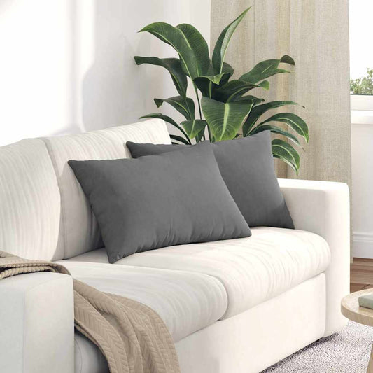 Kanapé párnák 2 pcs Sötétszürke 60 x 40 cm szövet
