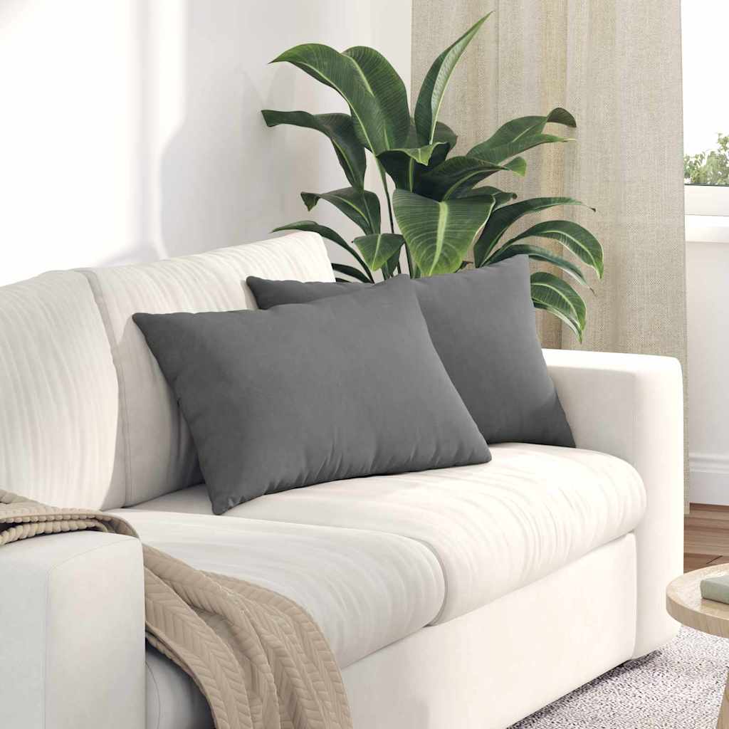 Kanapé párnák 2 pcs Sötétszürke 60 x 40 cm szövet