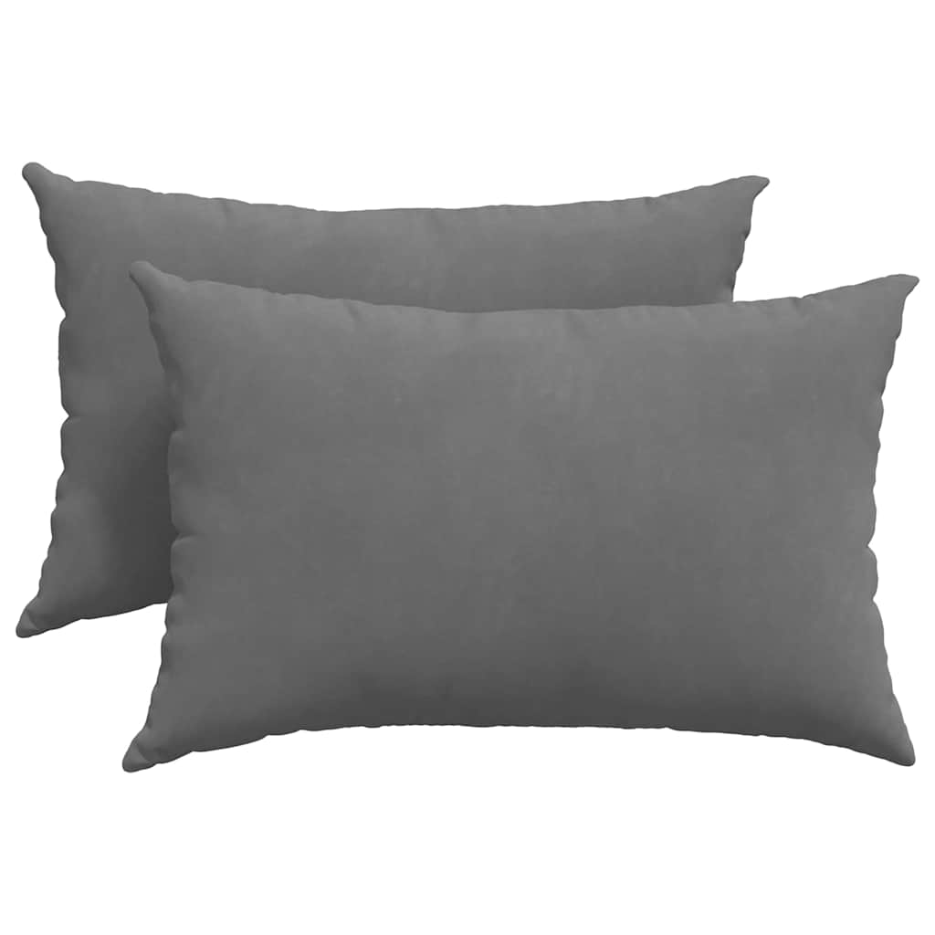 Kanapé párnák 2 pcs Sötétszürke 60 x 40 cm szövet