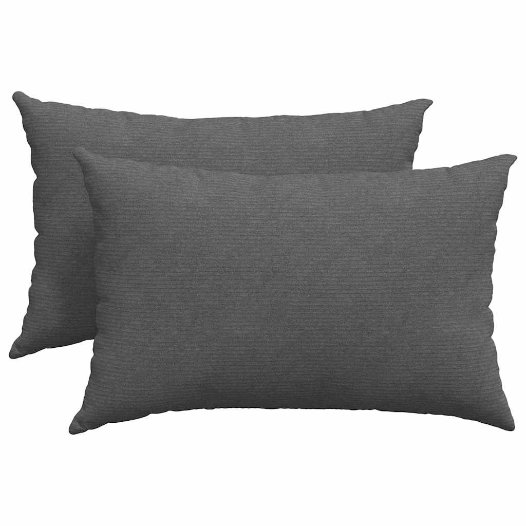 Kanapé párnák 2 pcs Sötétszürke 60 x 40 cm Bársonyos szövet