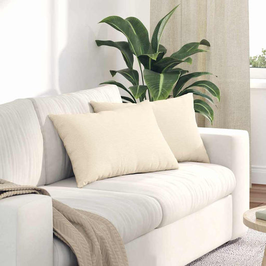 Kanapé párnák 2 pcs Krém 60 x 40 cm Bársonyos szövet