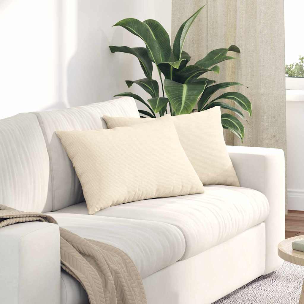 Kanapé párnák 2 pcs Krém 60 x 40 cm Bársonyos szövet
