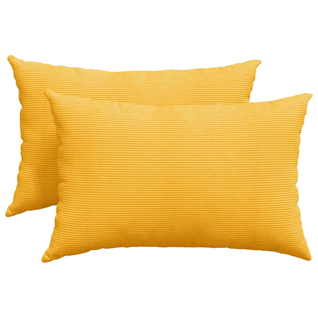 Kanapé párnák 2 pcs Világos sárga 60 x 40 cm Bársonyos szövet