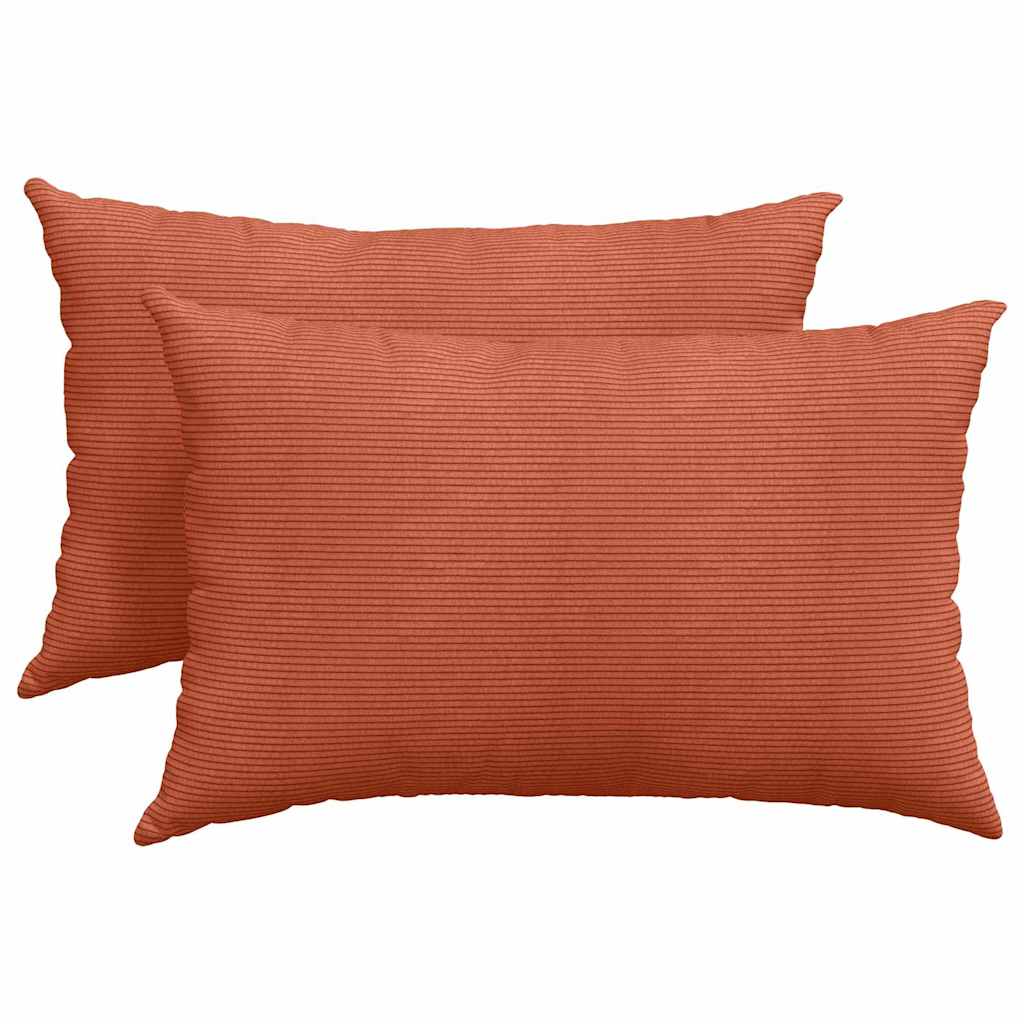 Kanapé párnák 2 pcs Piros Narancs 60 x 40 cm Bársonyos szövet