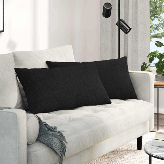 Kanapé párnák 2 pcs Fekete 80 x 40 cm szövet
