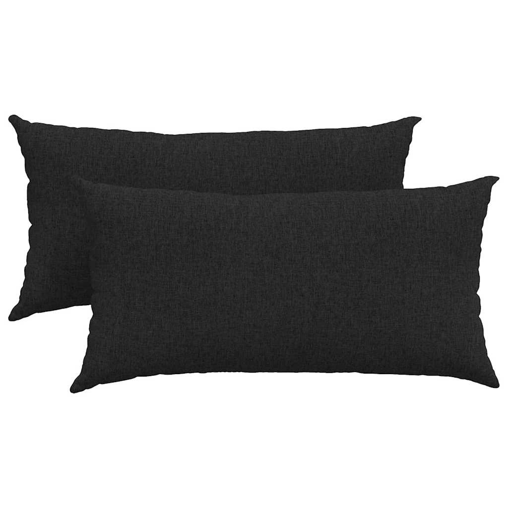 Kanapé párnák 2 pcs Fekete 80 x 40 cm szövet