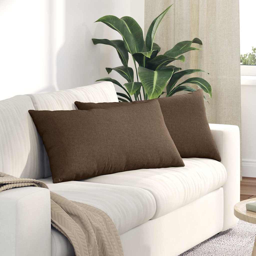 Kanapé párnák 2 pcs Barna 80 x 40 cm szövet