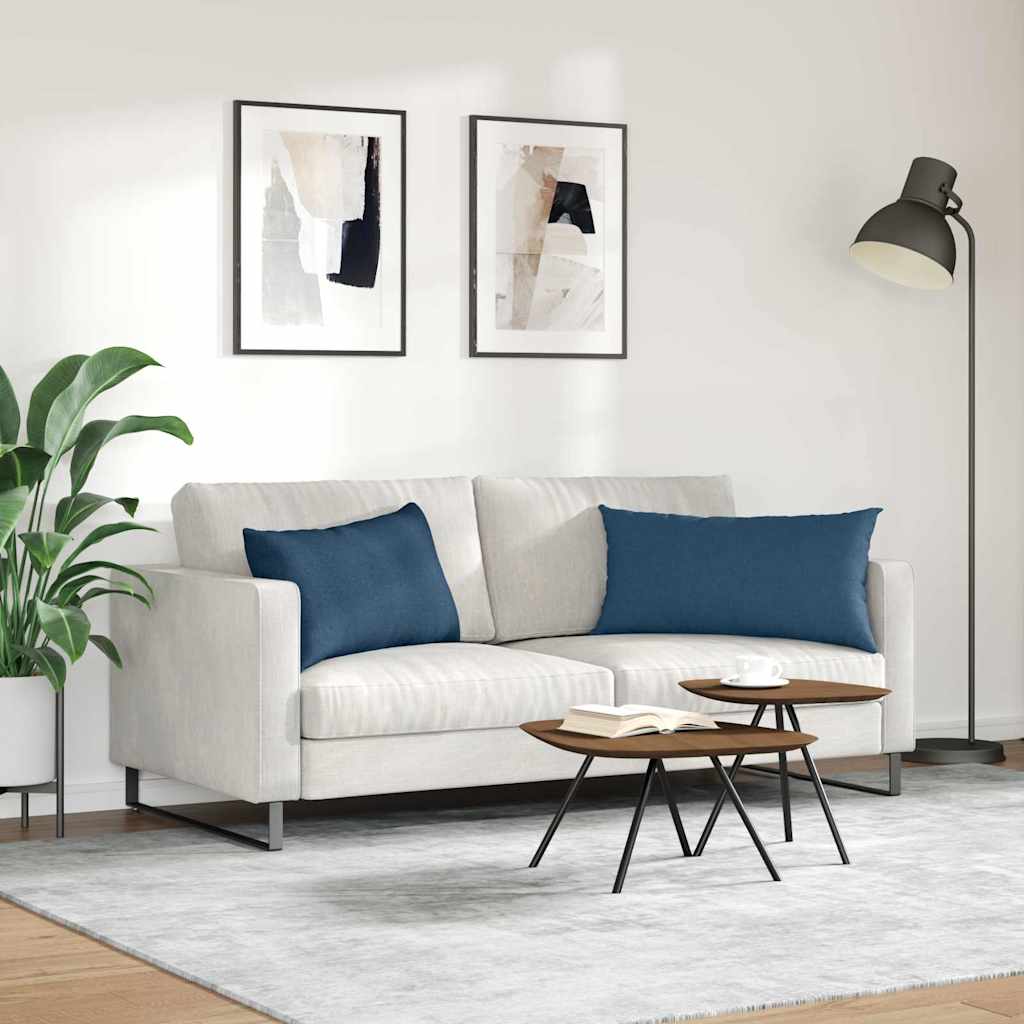 Kanapé párnák 2 pcs Kék 80 x 40 cm szövet