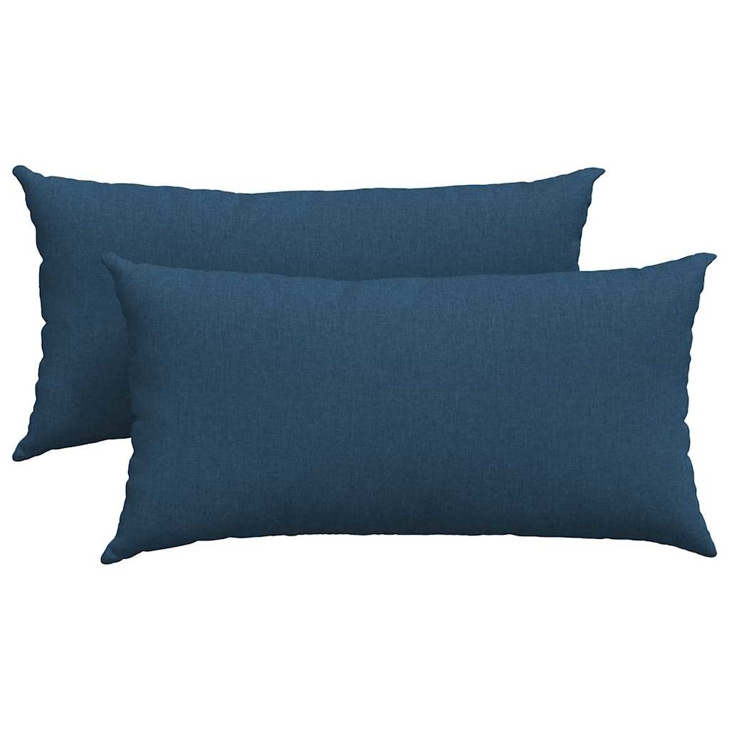 Kanapé párnák 2 pcs Kék 80 x 40 cm szövet