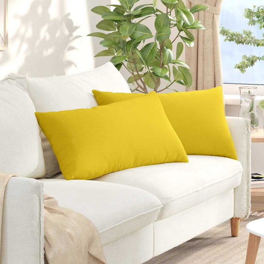 Kanapé párnák 2 pcs Világos sárga 80 x 40 cm szövet