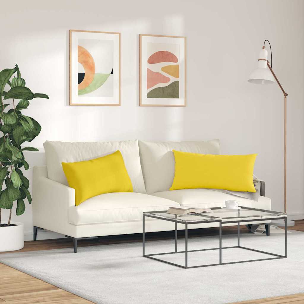 Kanapé párnák 2 pcs Világos sárga 80 x 40 cm szövet