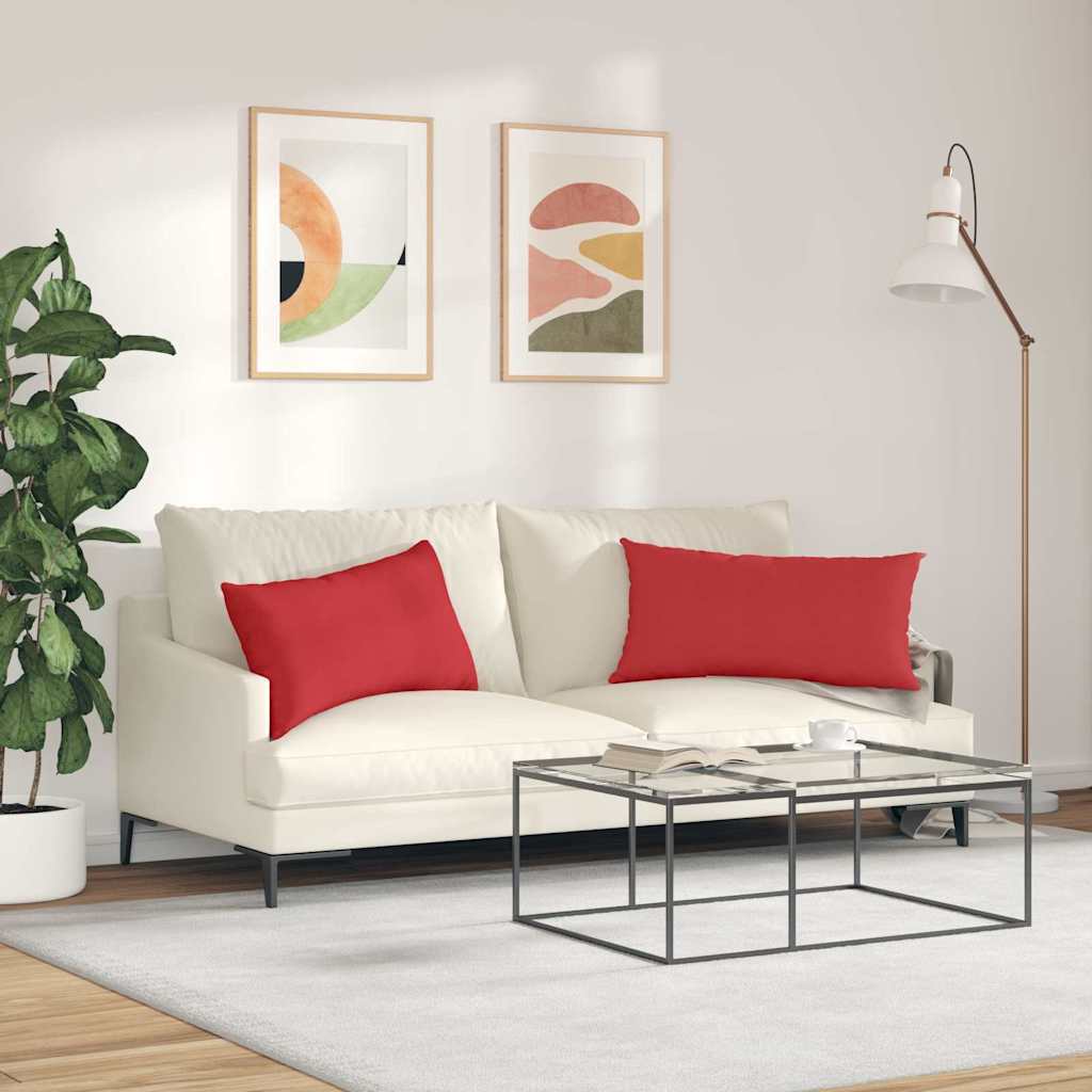 Kanapé párnák 2 pcs Piros 80 x 40 cm szövet