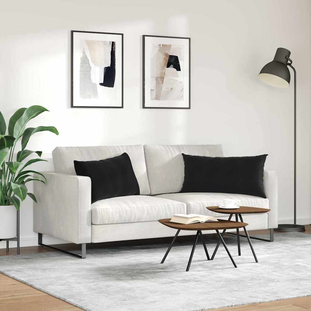 Kanapé párnák 2 pcs Fekete 80 x 40 cm Bársonyos szövet