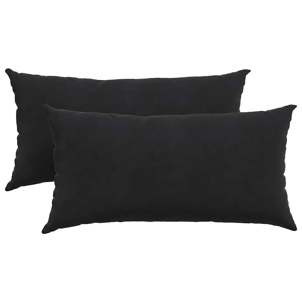 Kanapé párnák 2 pcs Fekete 80 x 40 cm Bársonyos szövet