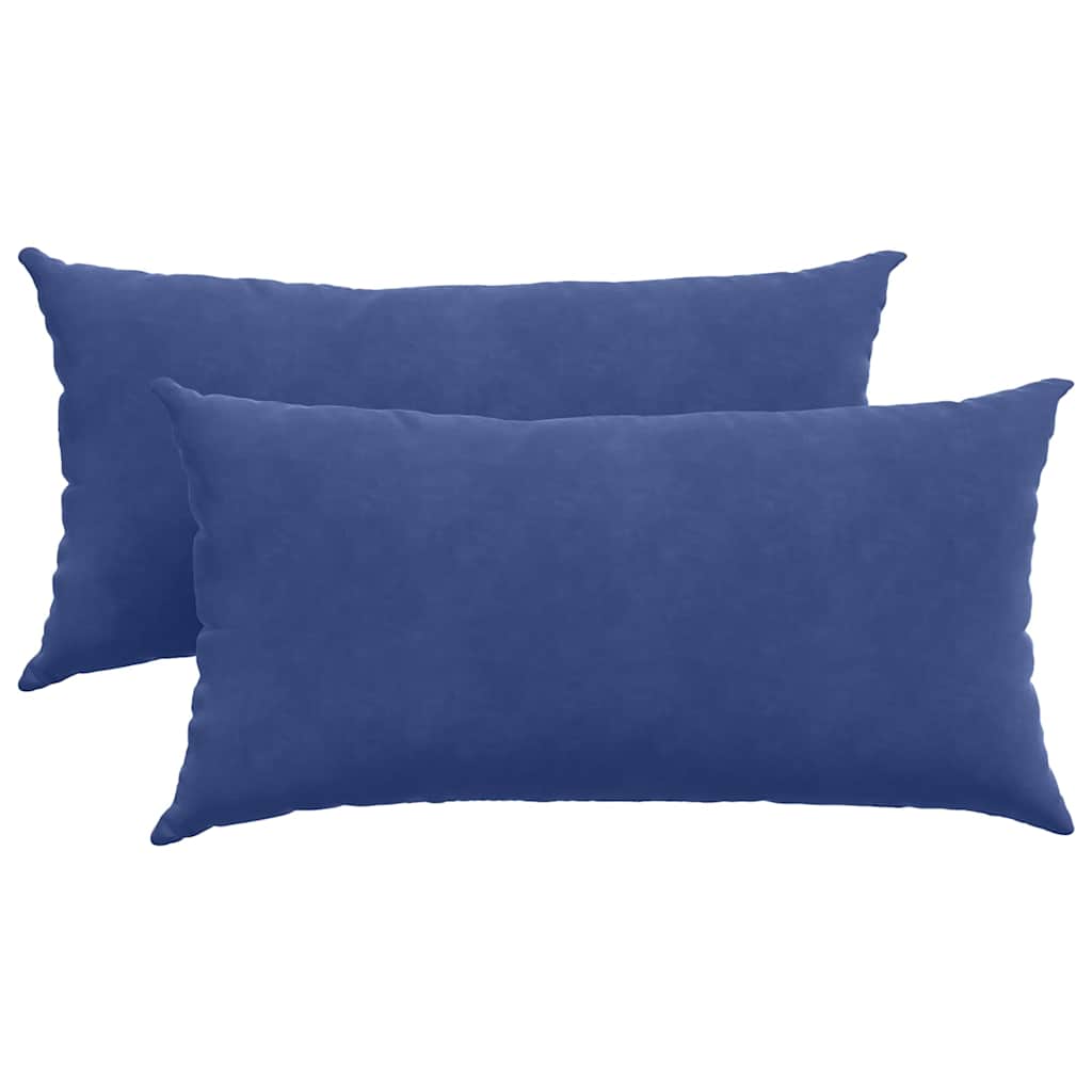 Kanapé párnák 2 pcs Rendőrségi kék 80 x 40 cm Bársonyos szövet