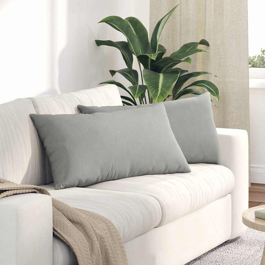 Kanapé párnák 2 pcs Világosszürke 80 x 40 cm szövet