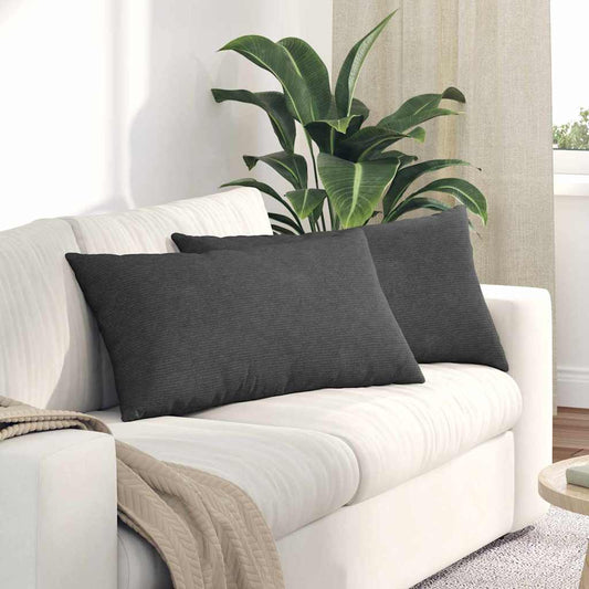 Kanapé párnák 2 pcs Sötétszürke 80 x 40 cm Bársonyos szövet