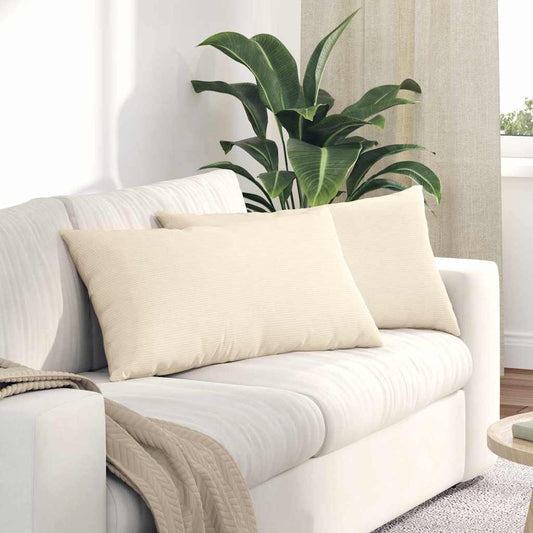 Kanapé párnák 2 pcs Krém 80 x 40 cm Bársonyos szövet