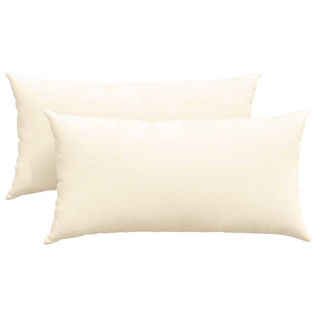 Kanapé párnák 2 pcs Krém 80 x 40 cm Bársonyos szövet
